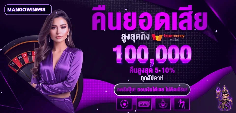 แบนเนอร์ข้อมูลและสิทธิประโยชน์บน MANGOWIN698